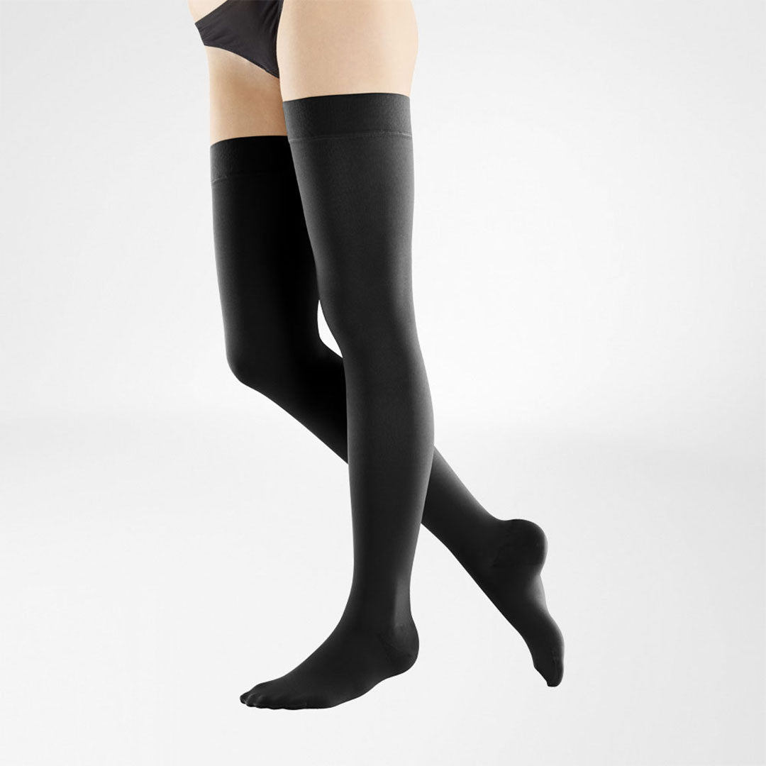 Compression Stockings: VenoTrain Micro Thigh High Compression Stockings -  Black - Bauerfeind Australia