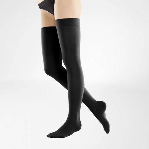 VenoTrain Micro Thigh High Compression Stockings - Black